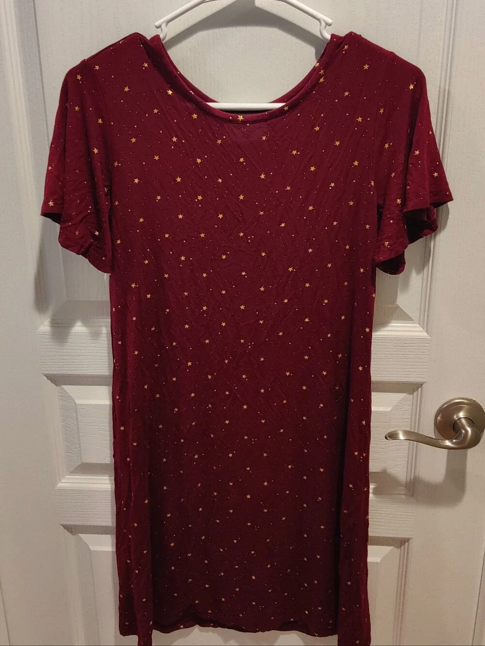 Old Navy Burgundy Gold Stars Dress